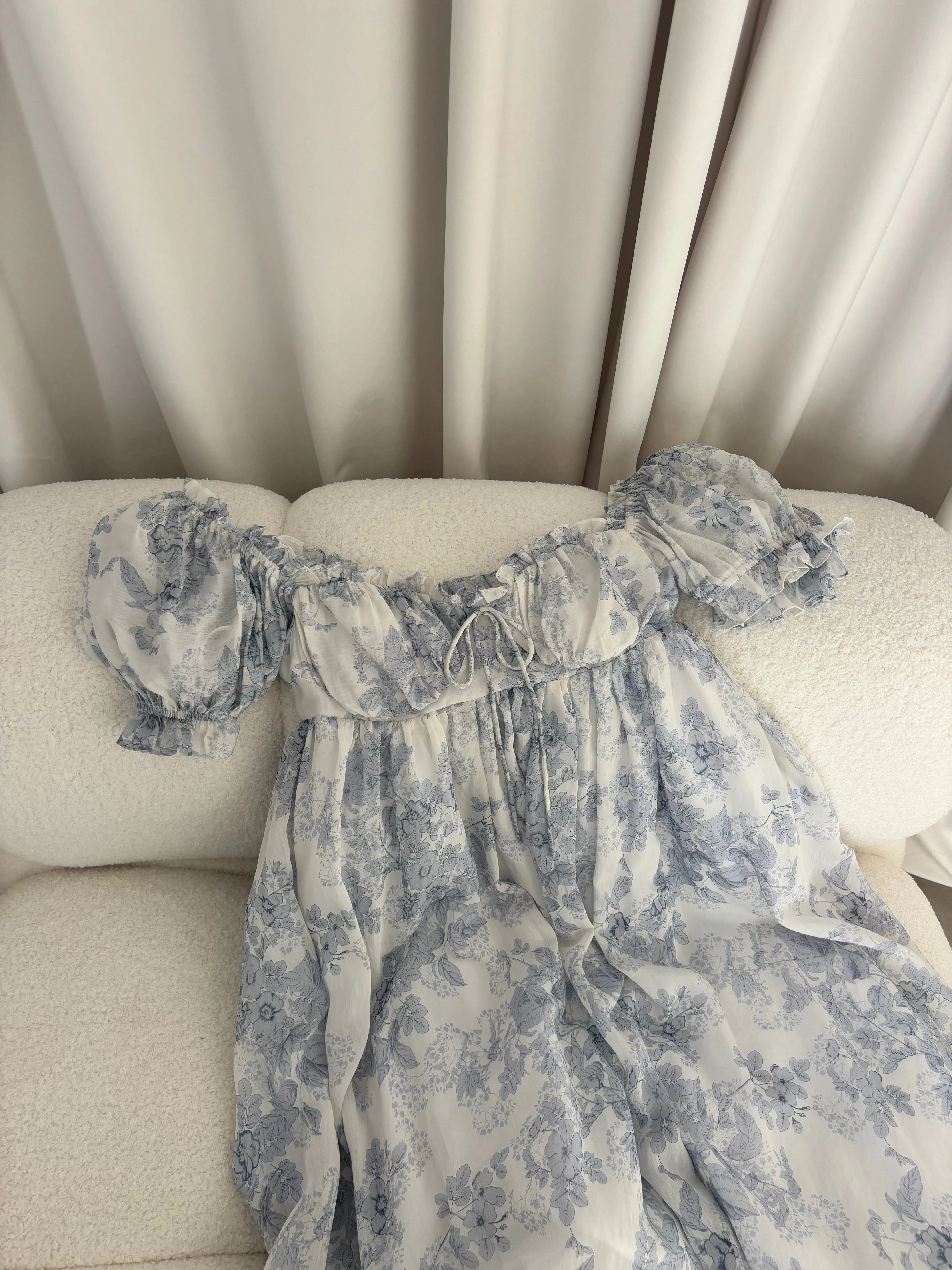 Olivia Maxi Dress in Blue Floral - Bump Friendly sold by Worth Collective product image thumbnail 4