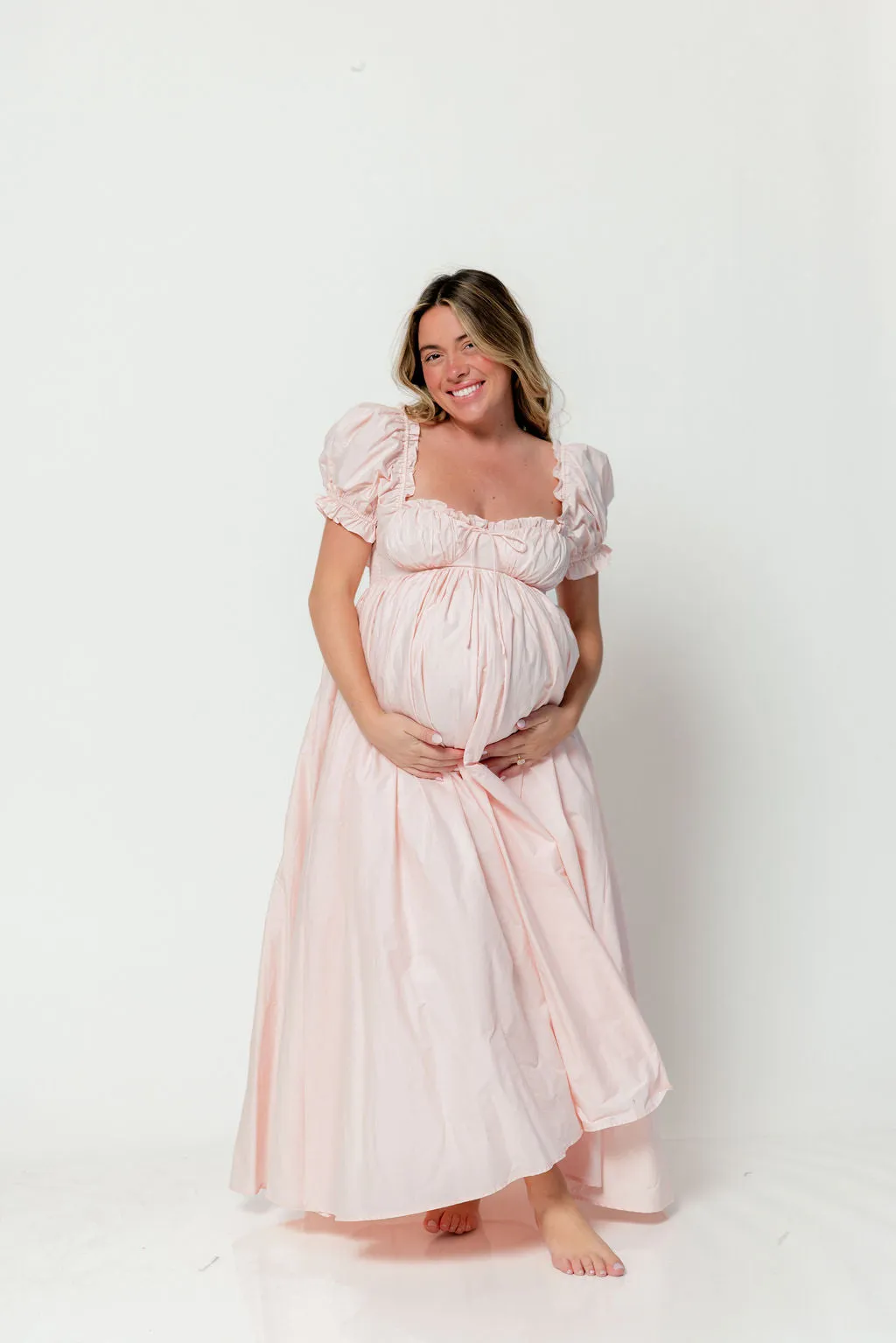 Olivia 100% Cotton Maxi Dress in Pale Pink - Bump Friendly sold by Worth Collective product image thumbnail 4