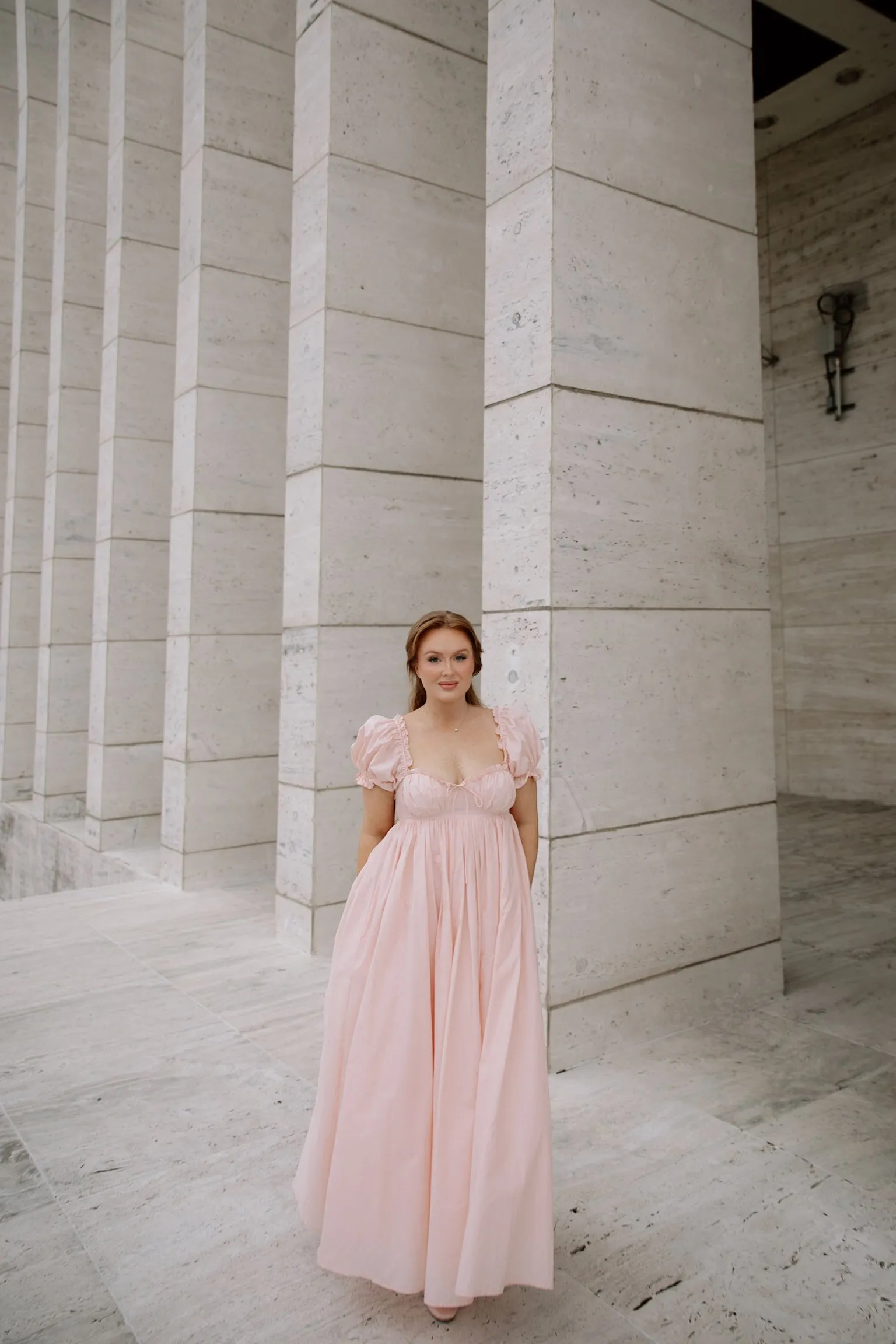 Olivia 100% Cotton Maxi Dress in Pale Pink - Bump Friendly sold by Worth Collective