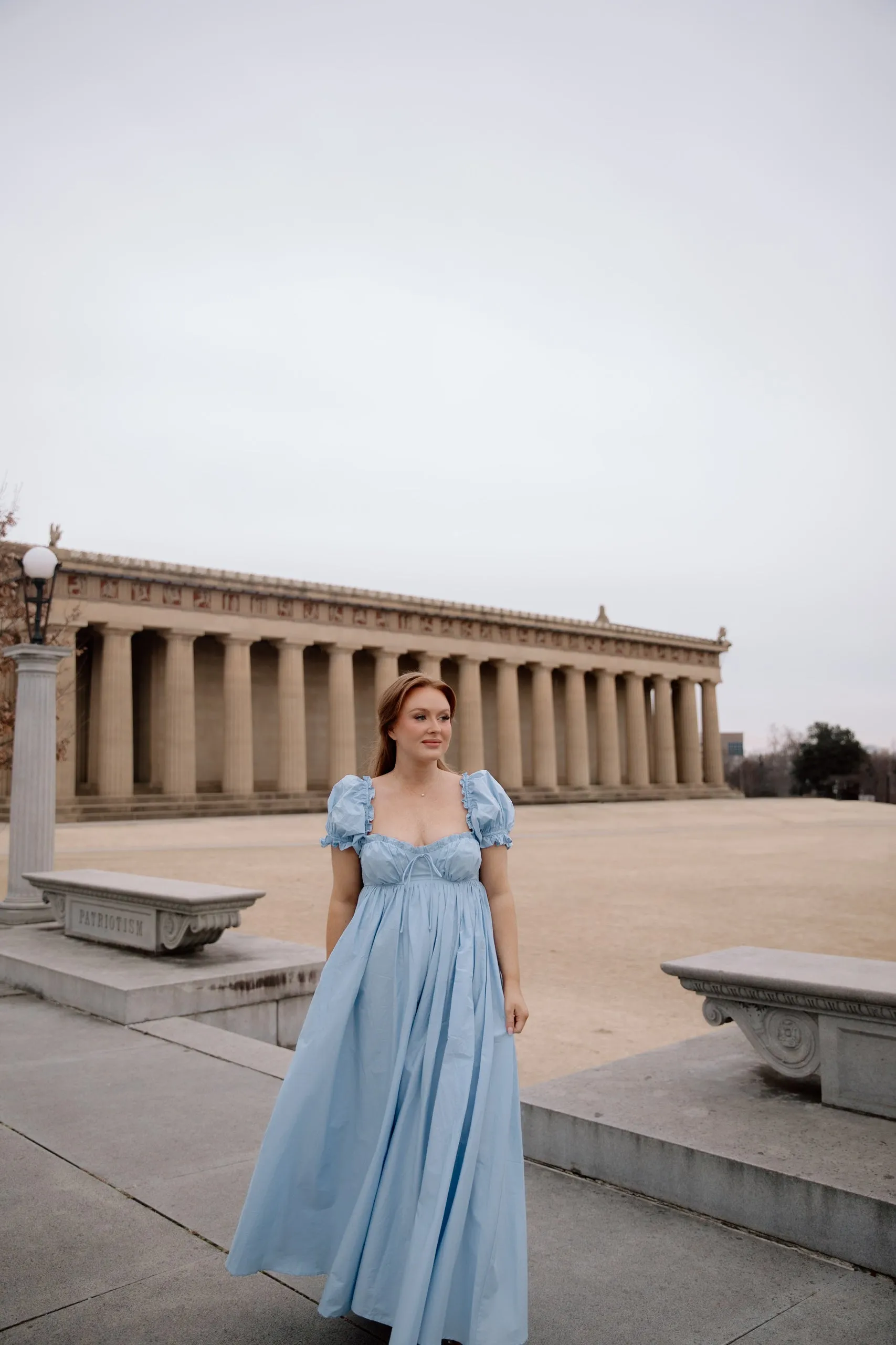 Olivia 100% Cotton Maxi Dress in Deep Blue - Bump Friendly sold by Worth Collective