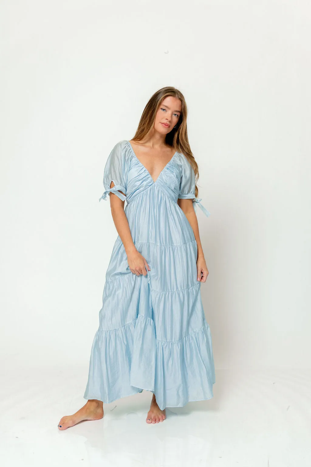 Grayson Maxi Dress in Light Blue - Bump Friendly & Inclusive Sizing sold by Worth Collective product image thumbnail 3