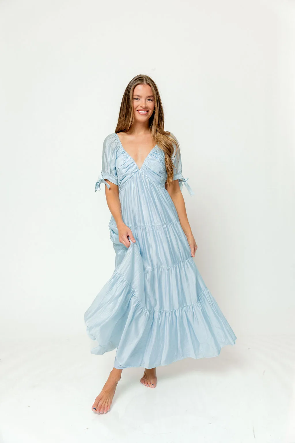 Grayson Maxi Dress in Light Blue - Bump Friendly & Inclusive Sizing sold by Worth Collective product image thumbnail 2