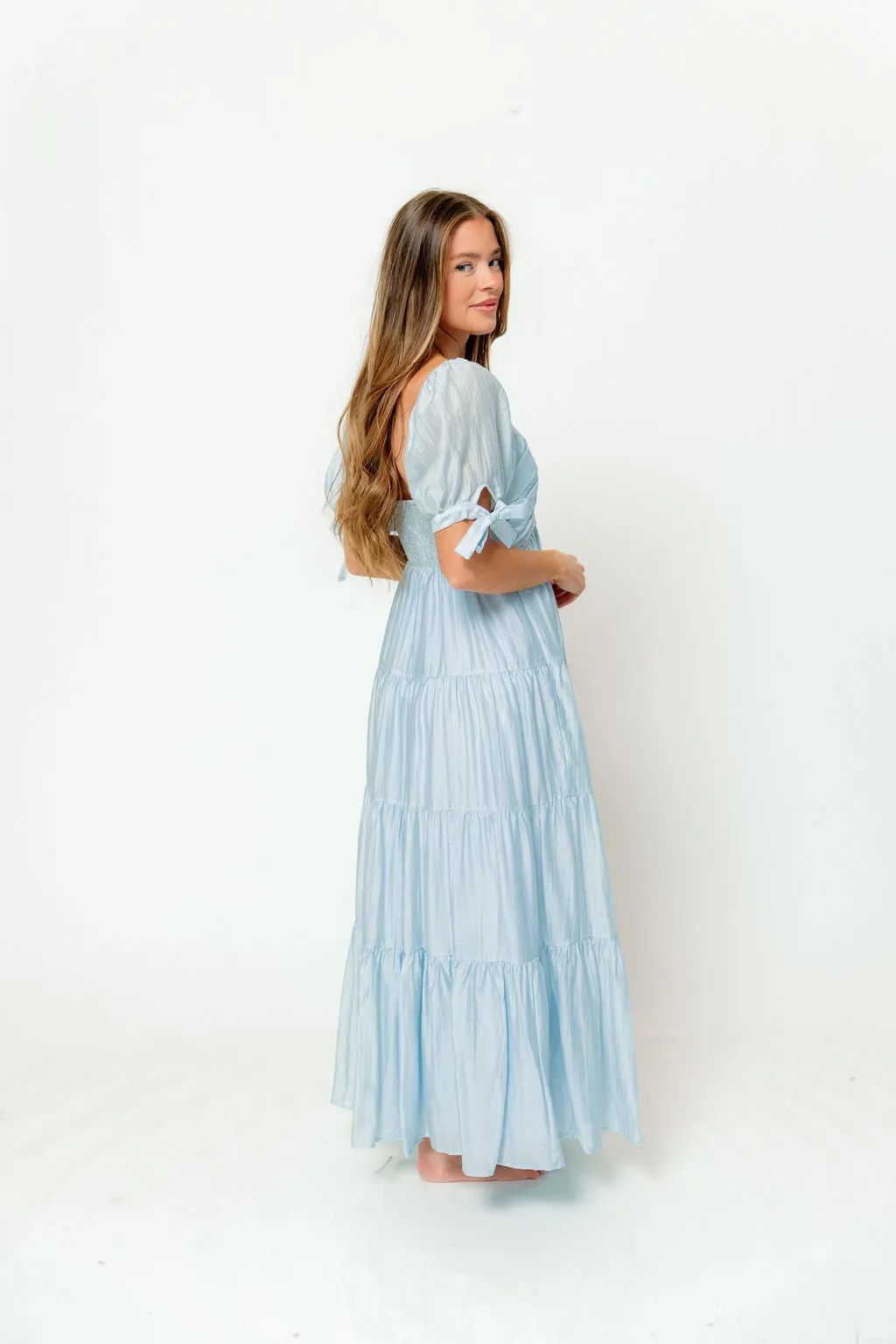 Grayson Maxi Dress in Light Blue - Bump Friendly & Inclusive Sizing sold by Worth Collective product image thumbnail 4
