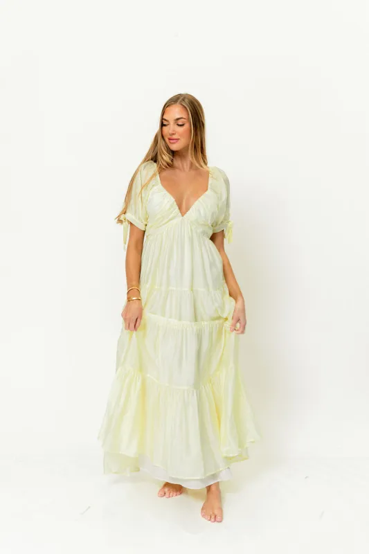 Grayson Maxi Dress in Lemon - Bump Friendly & Inclusive Sizing sold by Worth Collective