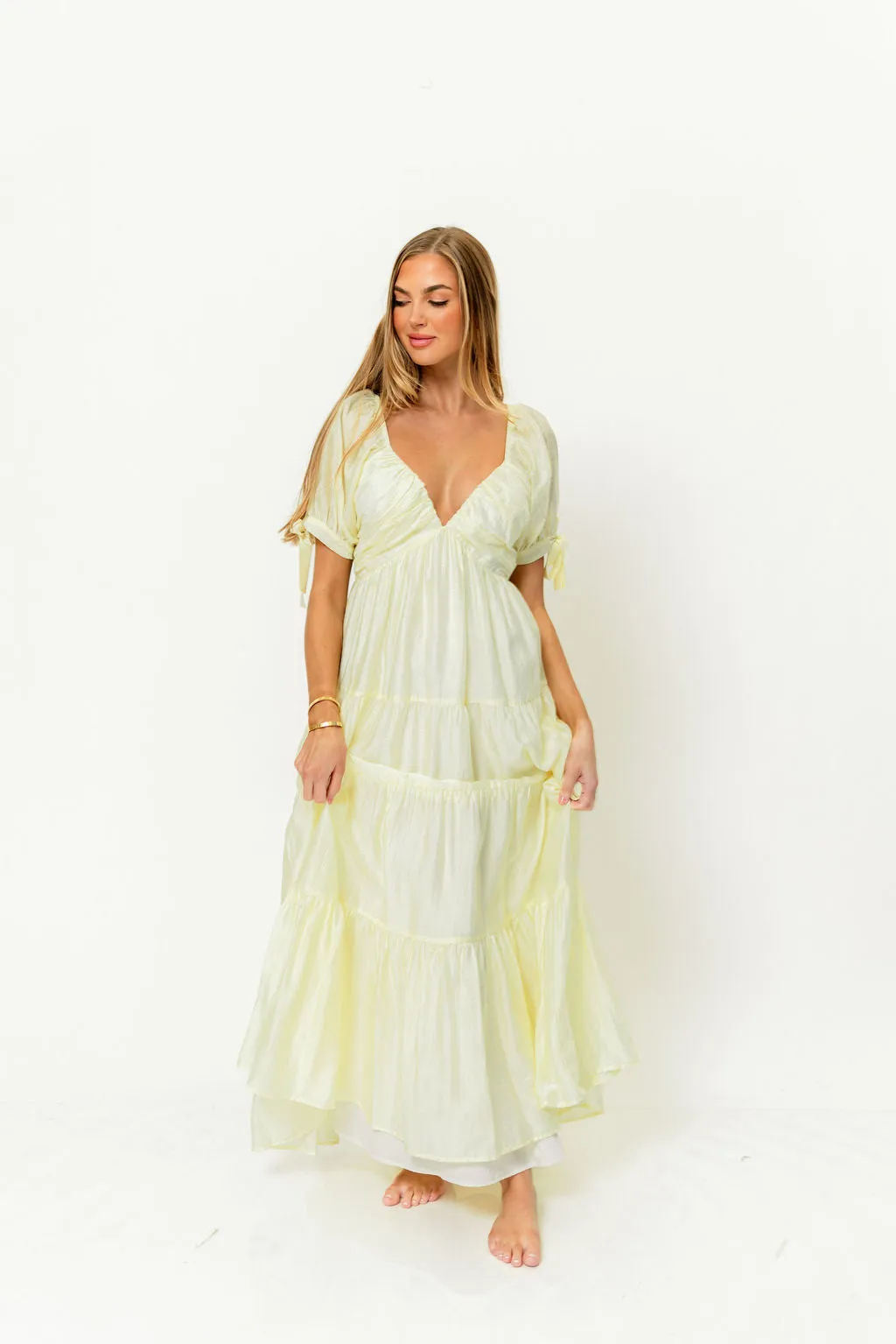 Grayson Maxi Dress in Lemon - Bump Friendly & Inclusive Sizing sold by Worth Collective
