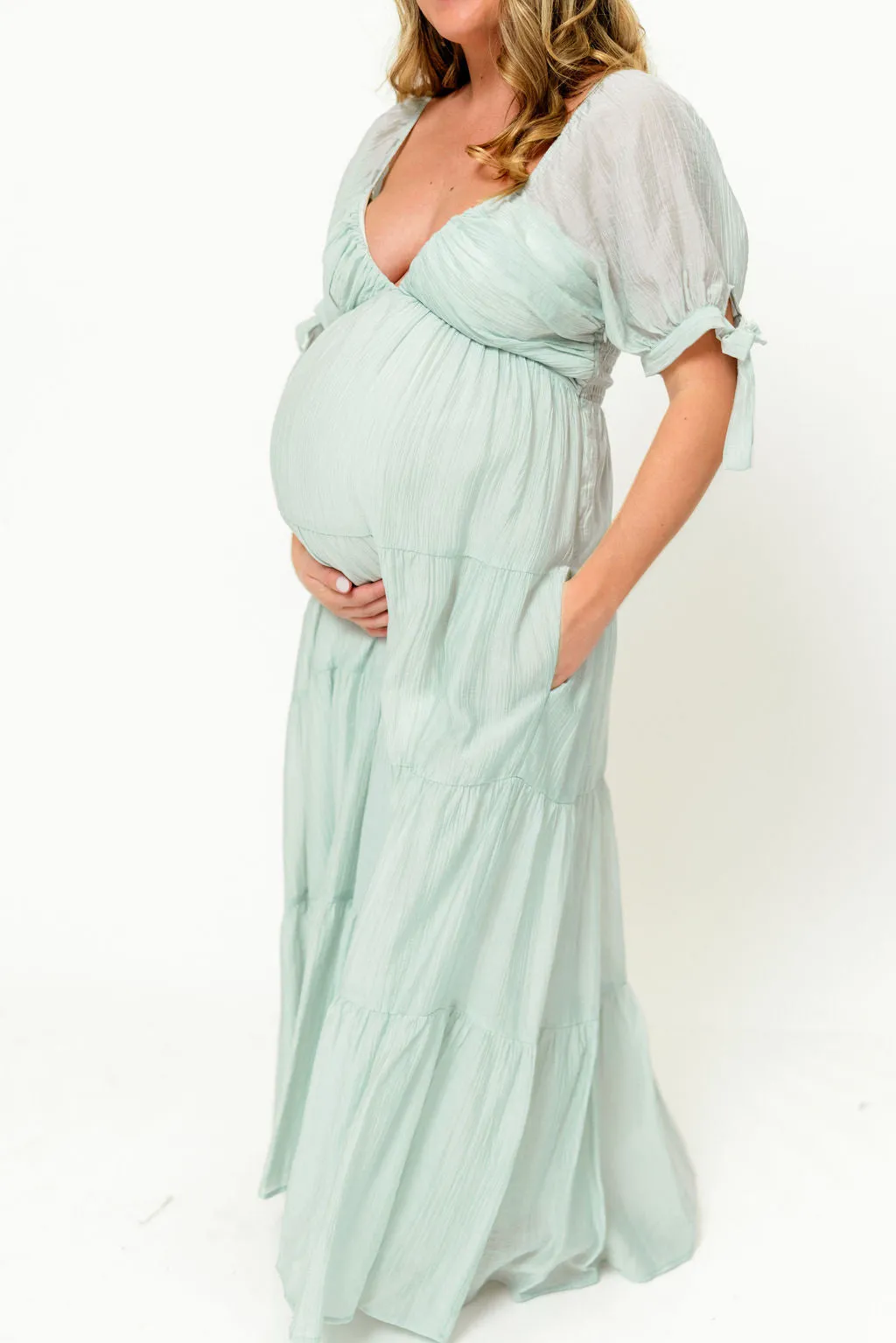 Grayson Maxi Dress in Light Mint - Bump Friendly sold by Worth Collective product image thumbnail 2