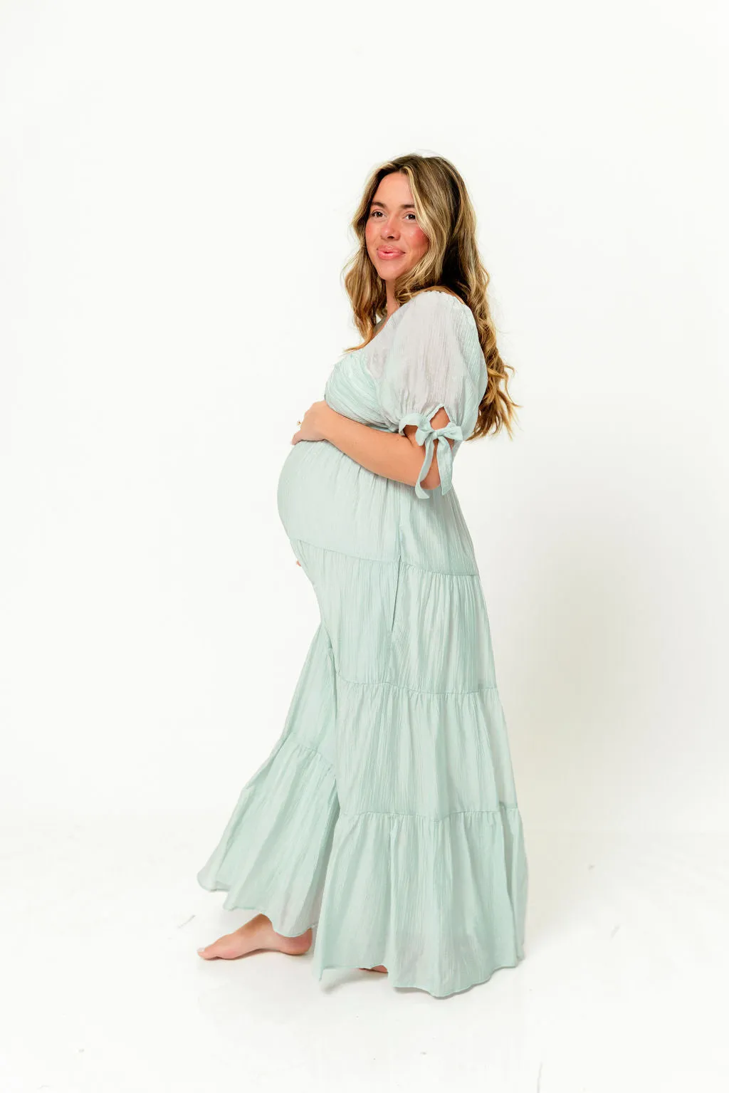 Grayson Maxi Dress in Light Mint - Bump Friendly sold by Worth Collective product image thumbnail 3
