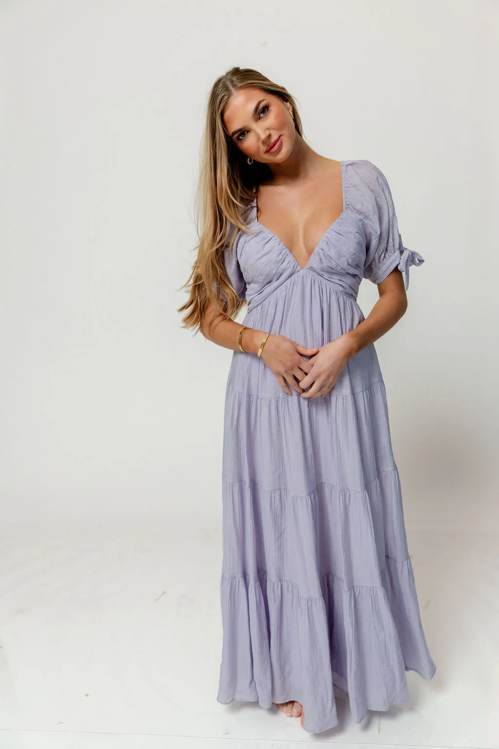 Grayson Maxi Dress in Lavender - Bump Friendly sold by Worth Collective