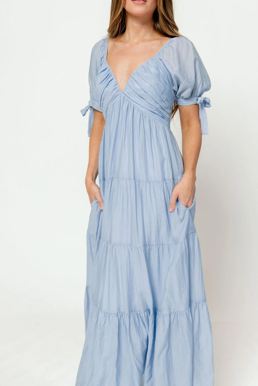 Grayson Maxi Dress in Dusty Blue - Bump Friendly & Inclusive Sizing sold by Worth Collective product image thumbnail 4