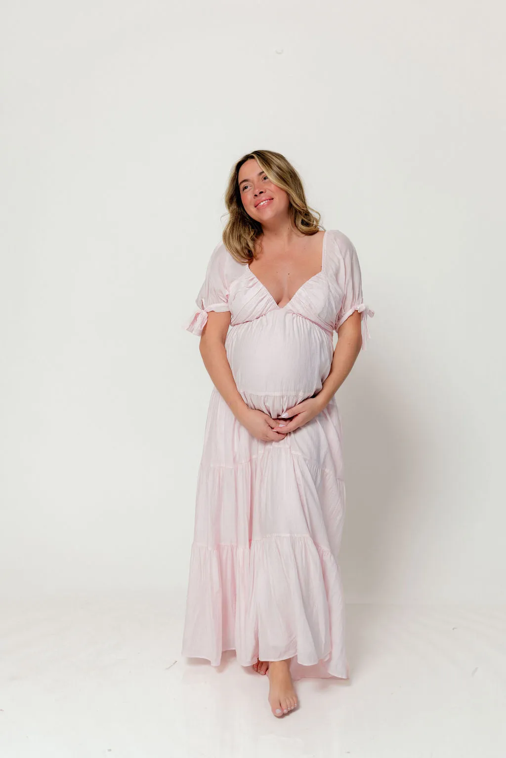 Grayson Maxi Dress in Light Pink - Bump Friendly & Inclusive Sizing sold by Worth Collective product image thumbnail 2
