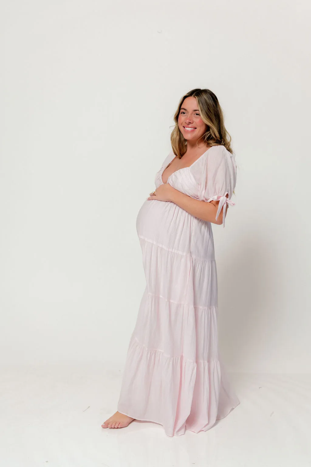 Grayson Maxi Dress in Light Pink - Bump Friendly & Inclusive Sizing sold by Worth Collective product image thumbnail 3