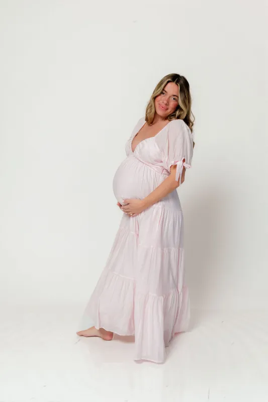 Grayson Maxi Dress in Light Pink - Bump Friendly & Inclusive Sizing made by MABLE