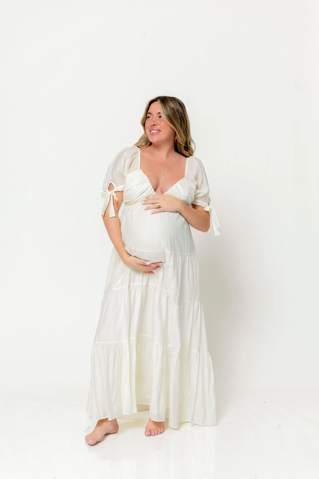 Grayson Maxi Dress in Cream - Bump Friendly & Inclusive Sizing sold by Worth Collective product image thumbnail 4