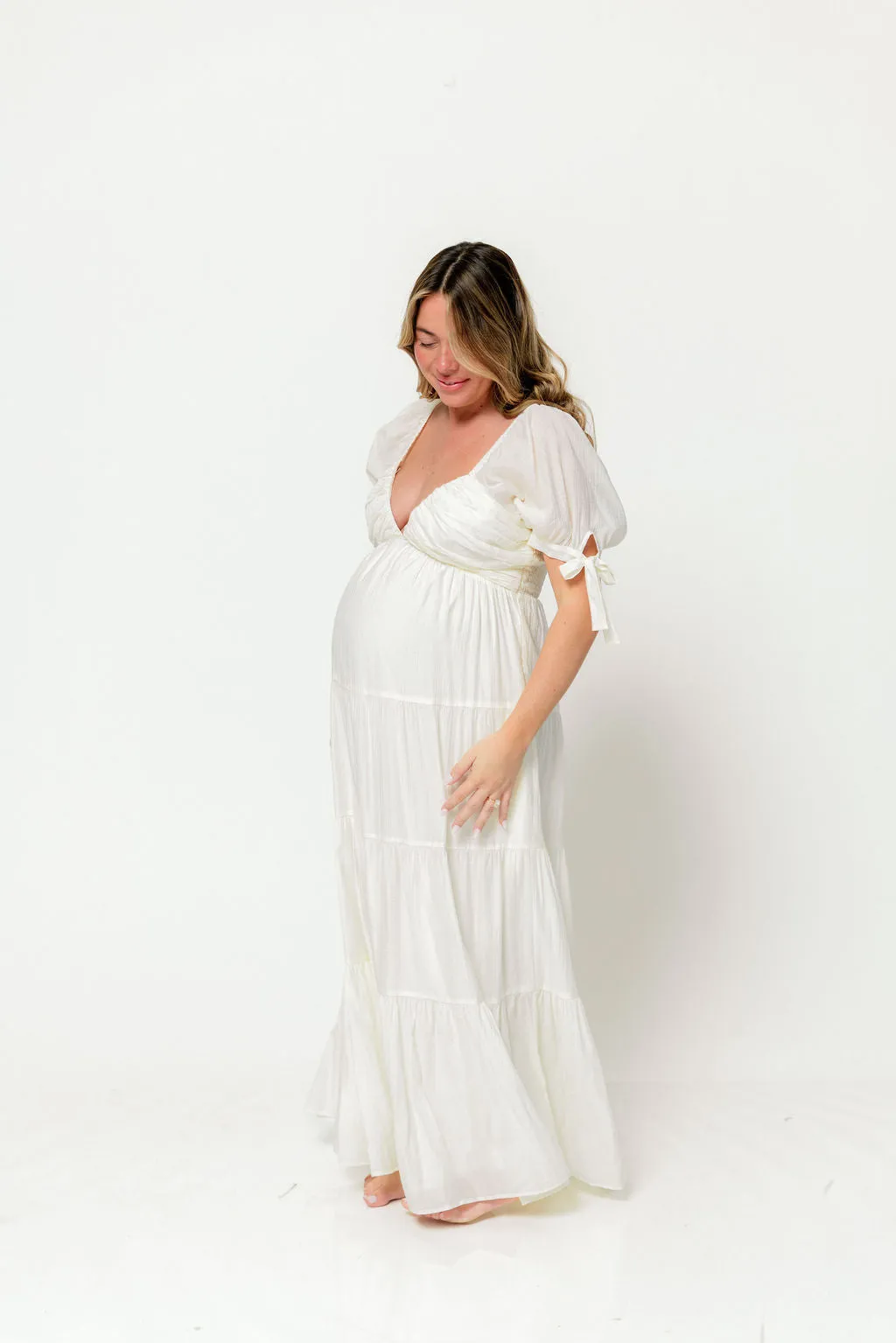 Grayson Maxi Dress in Cream - Bump Friendly & Inclusive Sizing sold by Worth Collective product image thumbnail 5