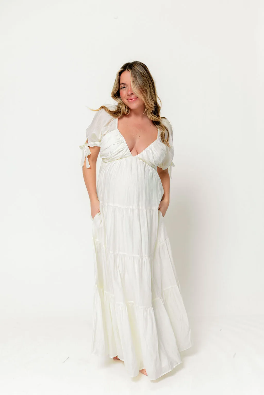 Grayson Maxi Dress in Cream - Bump Friendly & Inclusive Sizing sold by Worth Collective product image thumbnail 2