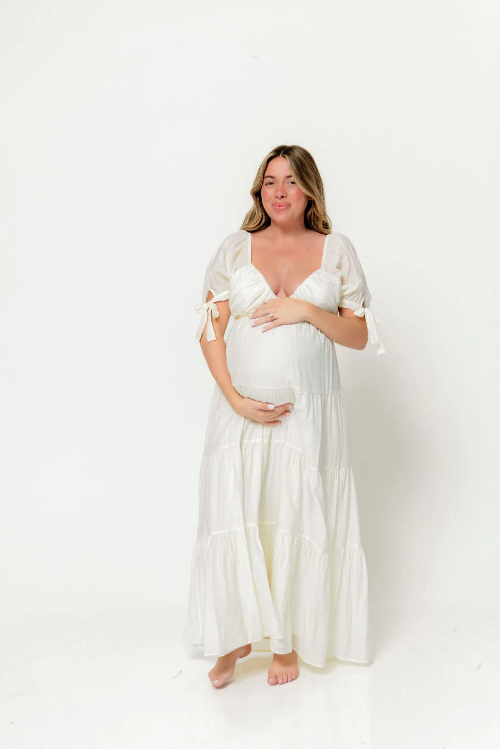 Grayson Maxi Dress in Cream - Bump Friendly & Inclusive Sizing sold by Worth Collective product image thumbnail 3