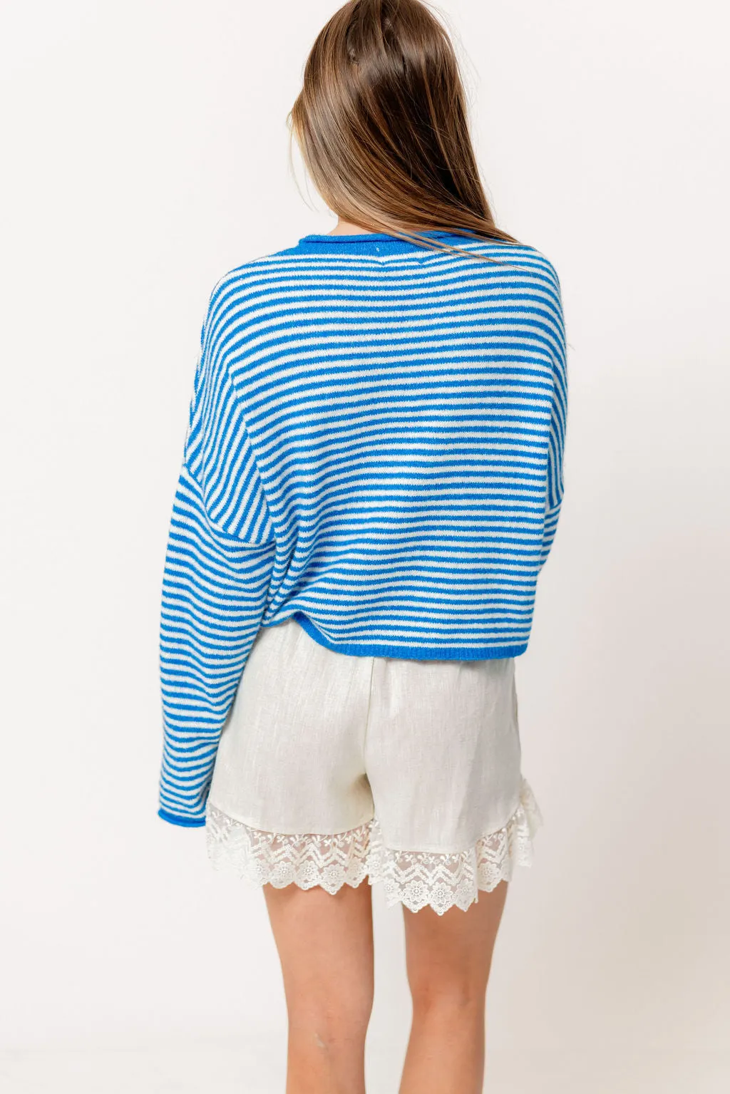Piper Mini Stripes Cardigan in Blue *Final Sale* sold by Worth Collective product image thumbnail 5