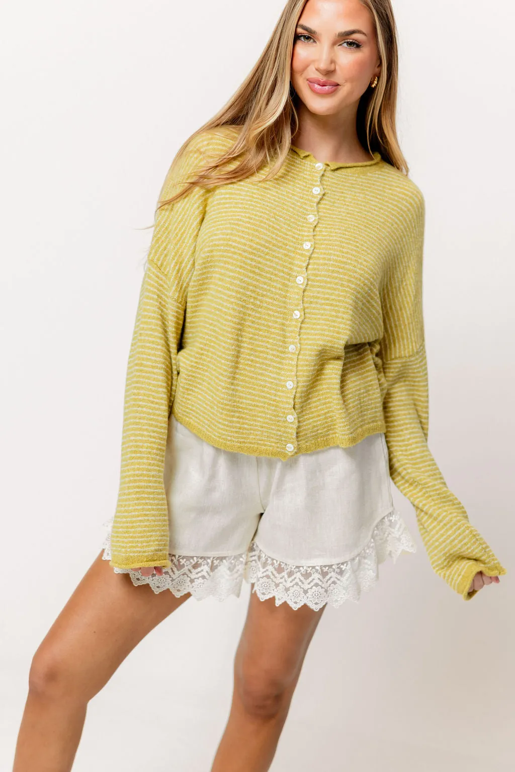 Piper Pin Striped Cardigan in Honey *Final Sale* sold by Worth Collective product image thumbnail 2