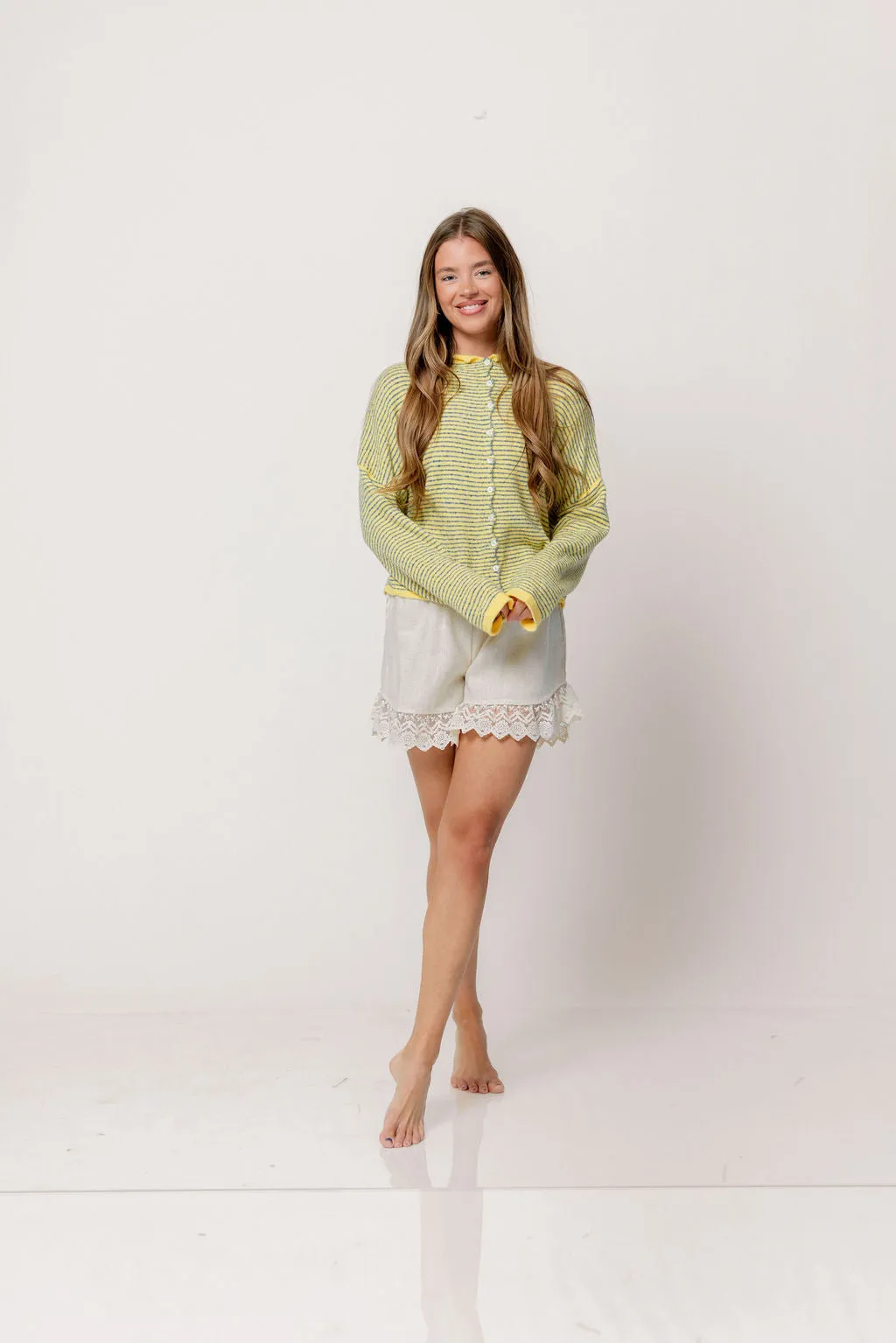 Piper Pin Striped Cardigan in Butter sold by Worth Collective product image thumbnail 5