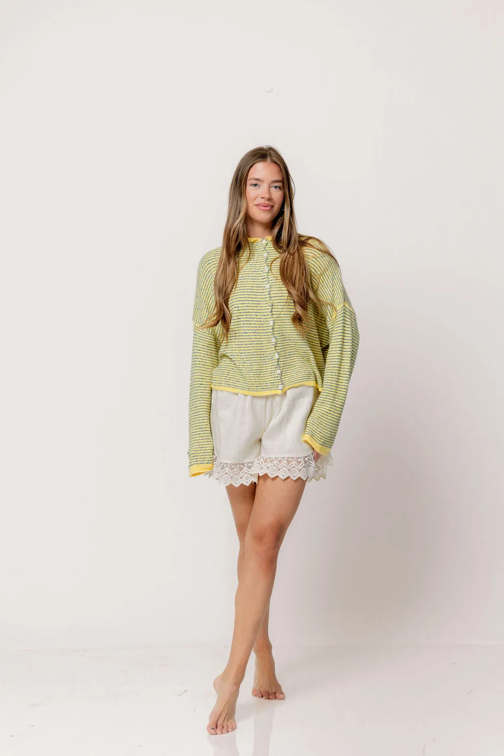 Piper Pin Striped Cardigan in Butter sold by Worth Collective product image thumbnail 3