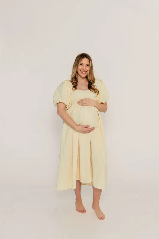 Hamilton Midi Dress in Butter - Bump Friendly (S-XL) made by Worth Collective