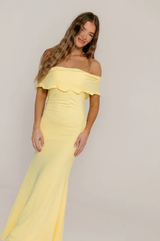 Tommie Maxi Dress in Butter Yellow - Bump Friendly (Size Up for Bump) made by Sofie the Label