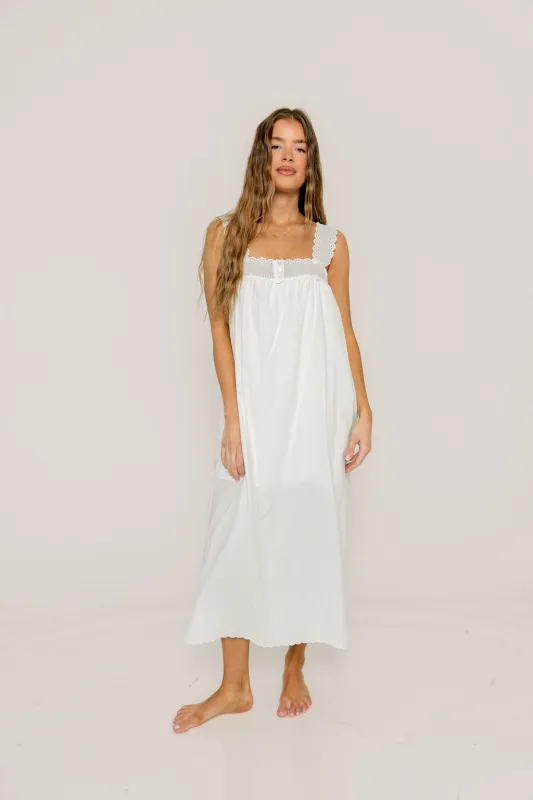 Evelina Scallop Edge Maxi Dress in Ivory made by Things Between