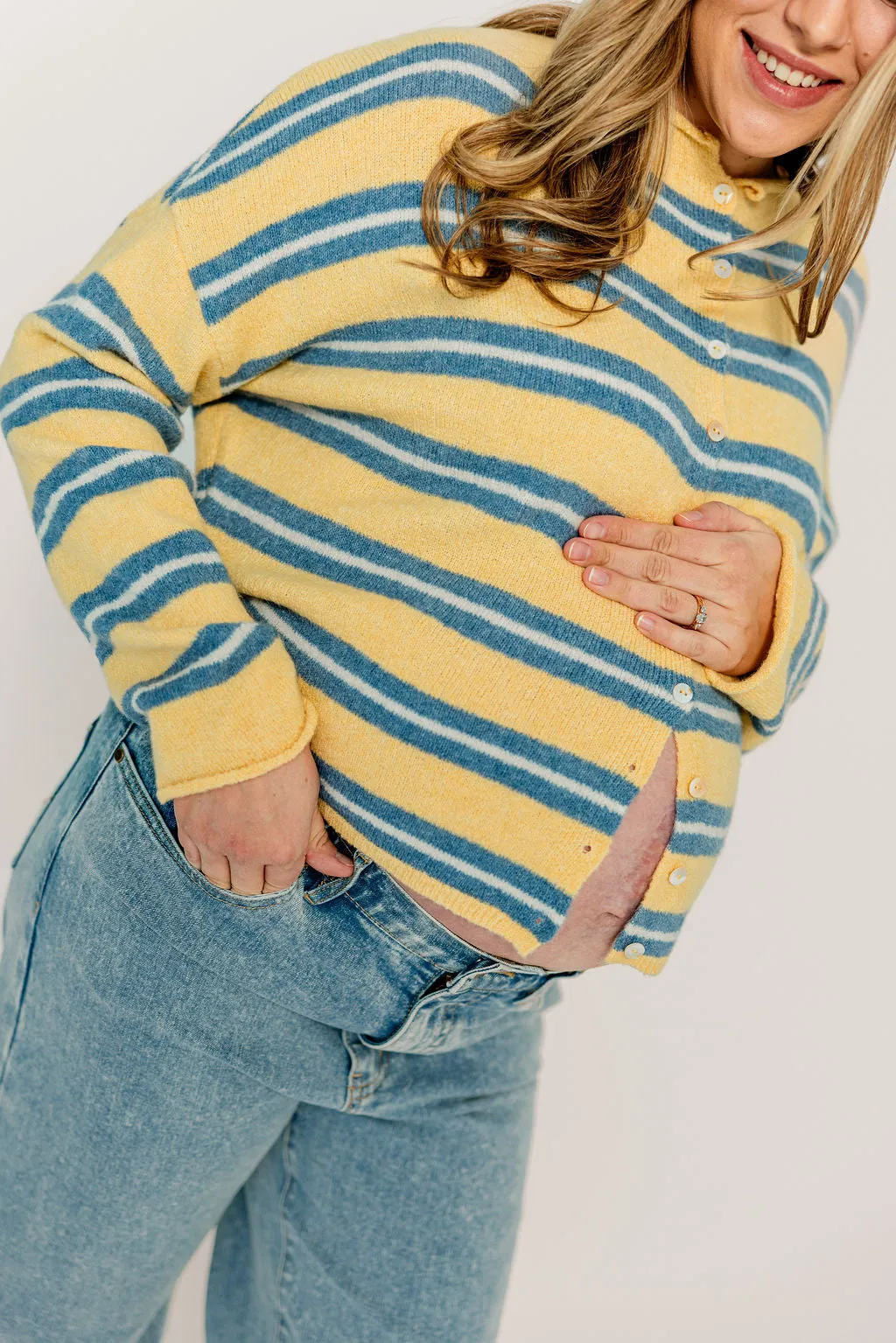 Piper Varsity Striped Cardigan in Honey sold by Worth Collective product image thumbnail 4