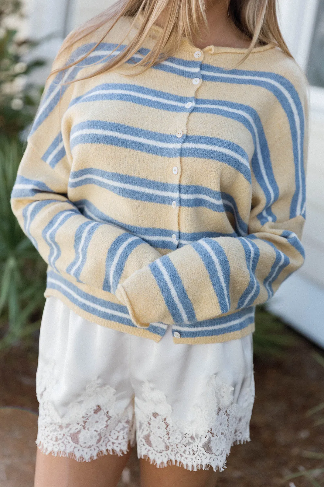 Piper Varsity Striped Cardigan in Honey sold by Worth Collective product image thumbnail 3