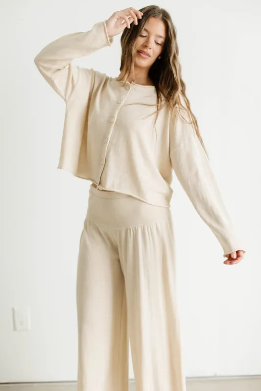 Larsa Knit Set in Beige made by Worth Collective