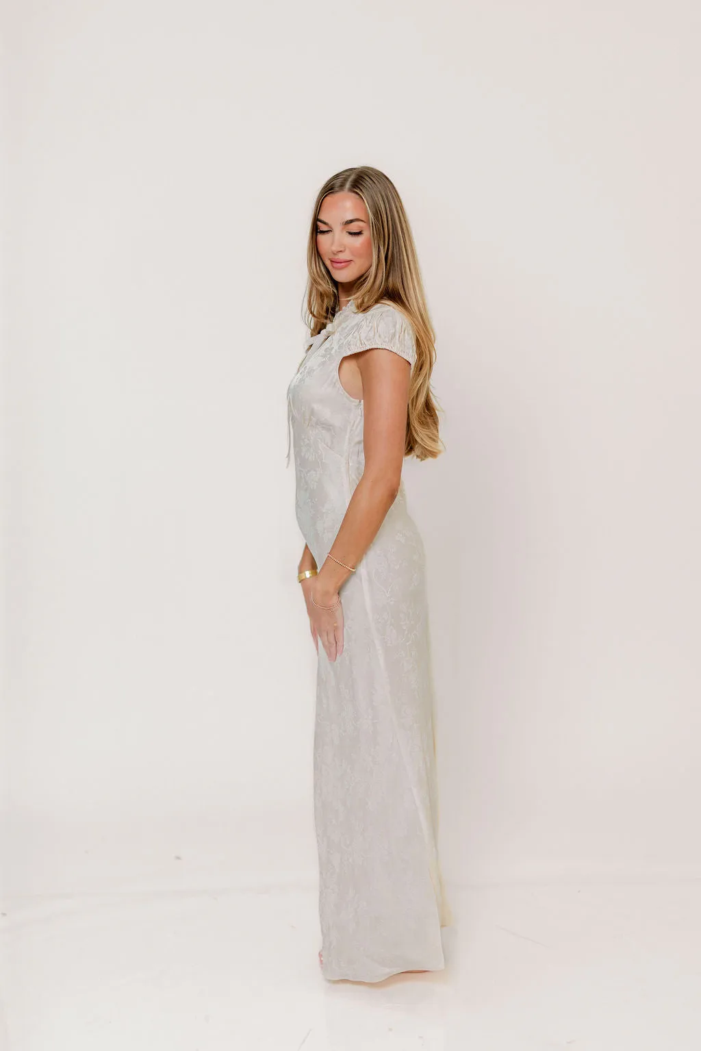 Portofino Maxi Dress in Ivory Jacquard sold by Worth Collective product image thumbnail 5