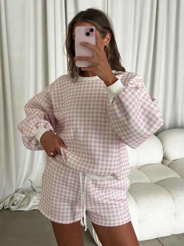 Alex Gingham Set in Pink made by Papermoon