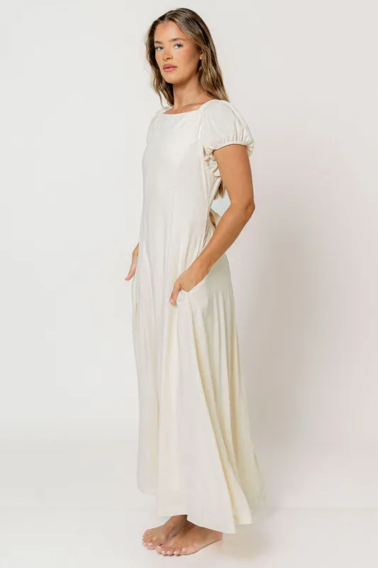 Kameron Midi Dress in Natural made by Klesis