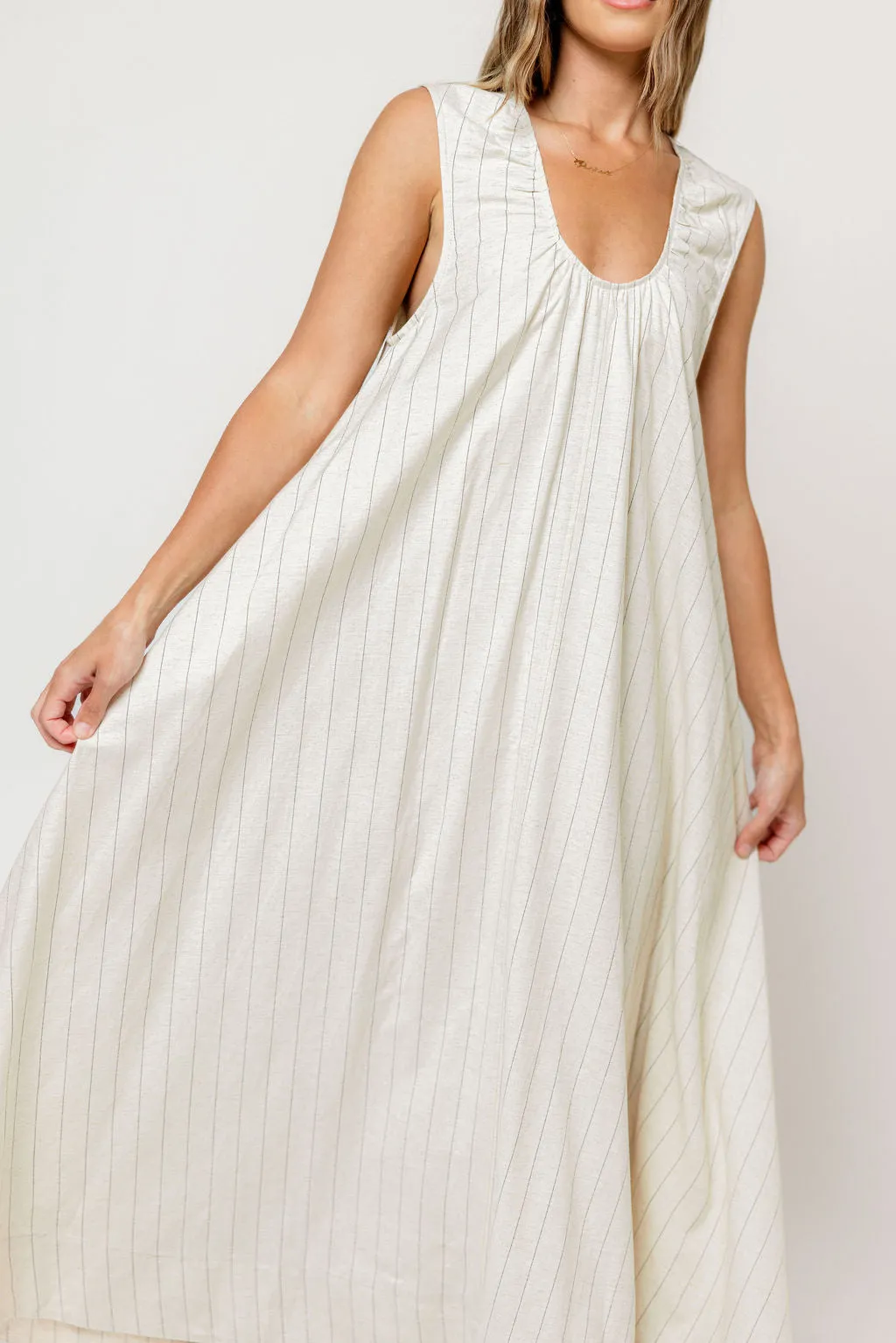 Kiri Maxi Dress in Natural/Black sold by Worth Collective