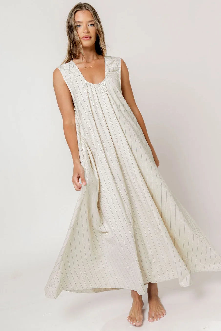 Kiri Maxi Dress in Natural/Black sold by Worth Collective product image thumbnail 2