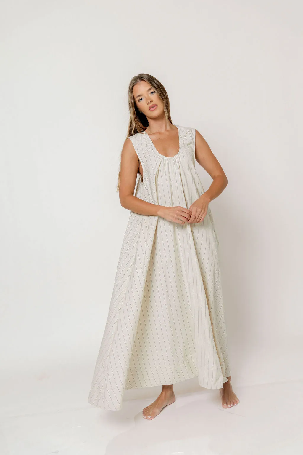 Kiri Maxi Dress in Natural/Black sold by Worth Collective product image thumbnail 4
