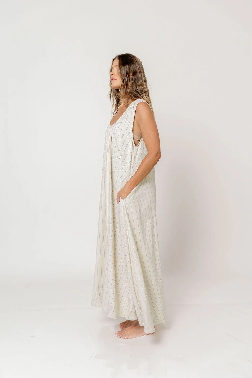 Kiri Maxi Dress in Natural/Black sold by Worth Collective product image thumbnail 5