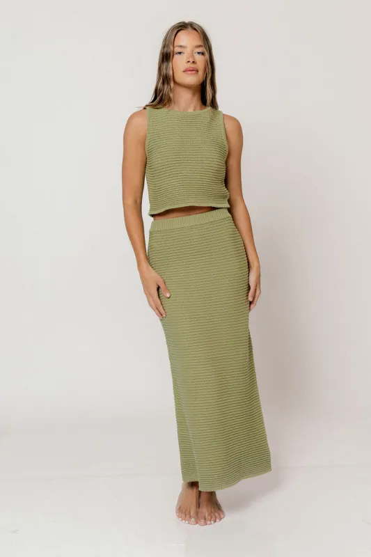 Lauren Ribbed Sweater Set in Matcha made by Le Lis