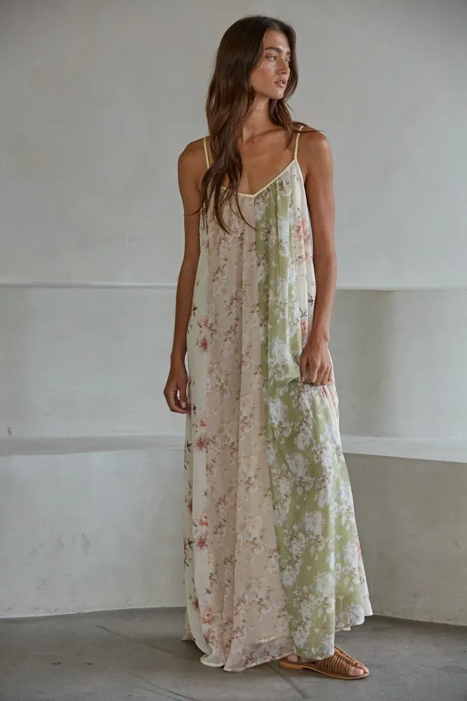 Valentina Floral Maxi Dress in Cream Multi (LIVE) sold by Worth Collective
