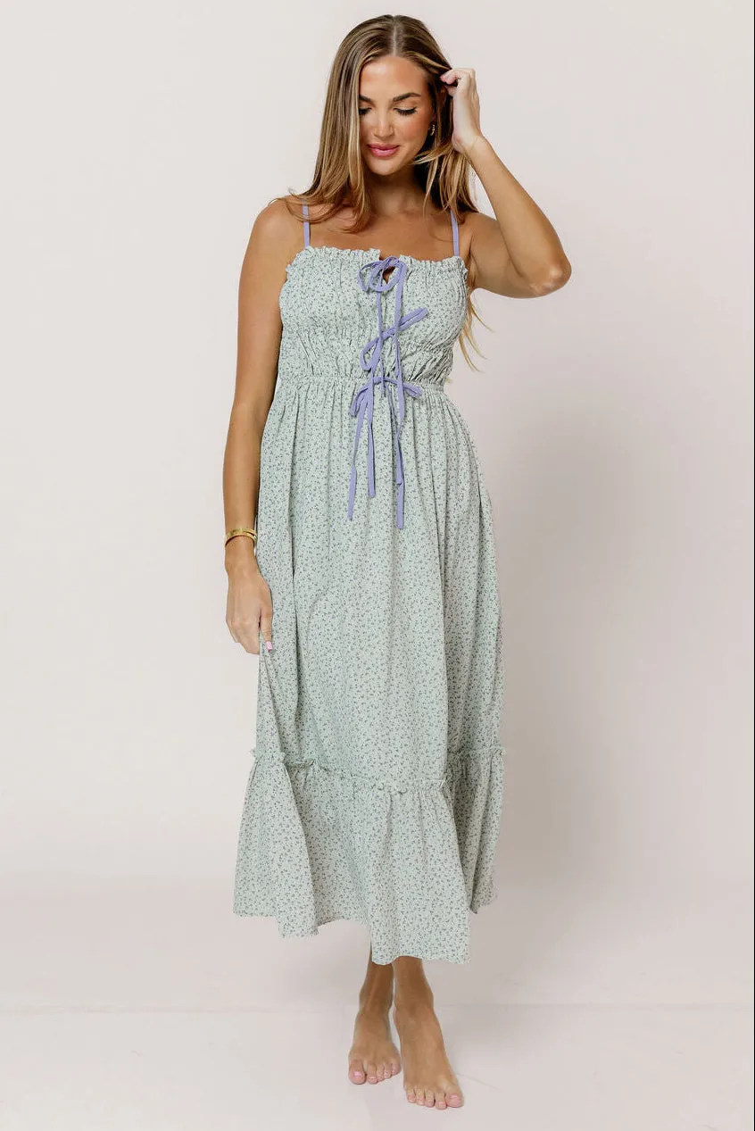 Mckenzie Ditsy Floral Midi Dress in Sage sold by Worth Collective product image thumbnail 4