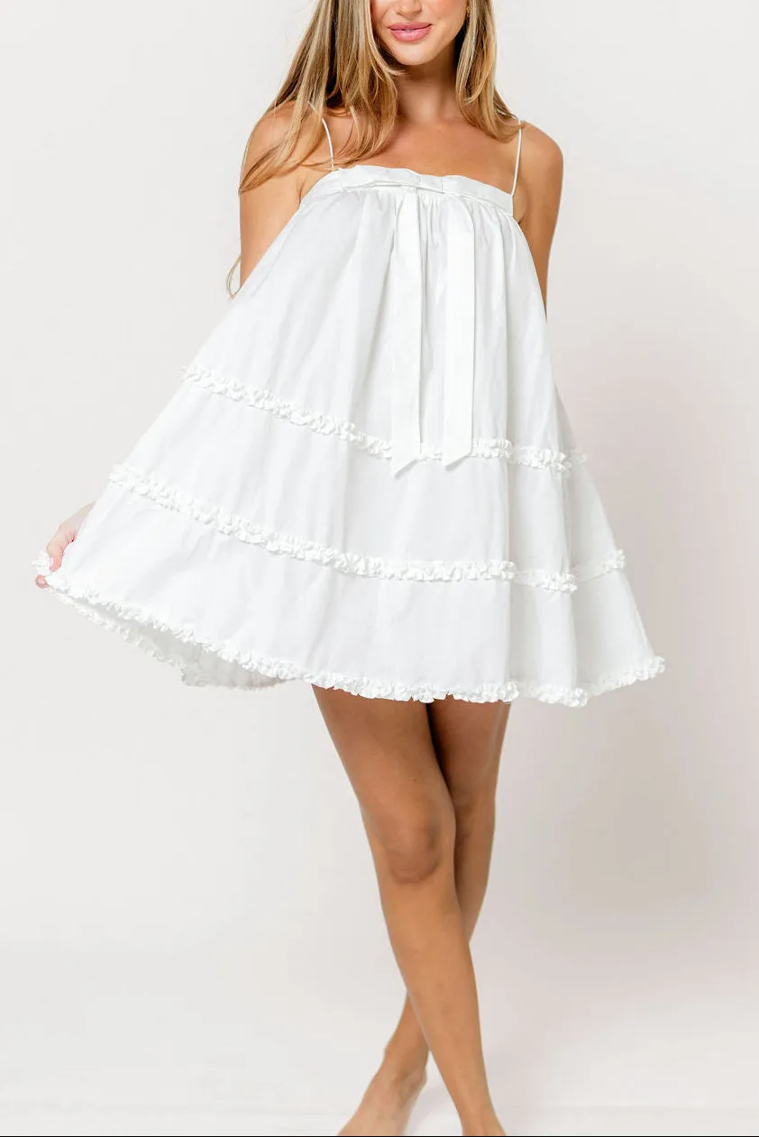 Aniya Mini Dress in Off-White sold by Worth Collective