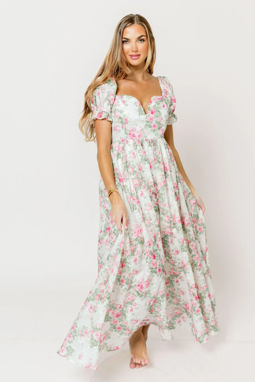 Raelynn Floral Maxi Dress in Cream/Dusty Rose sold by Worth Collective product image thumbnail 3