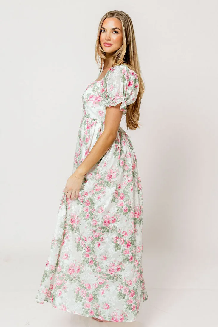 Raelynn Floral Maxi Dress in Cream/Dusty Rose sold by Worth Collective product image thumbnail 2