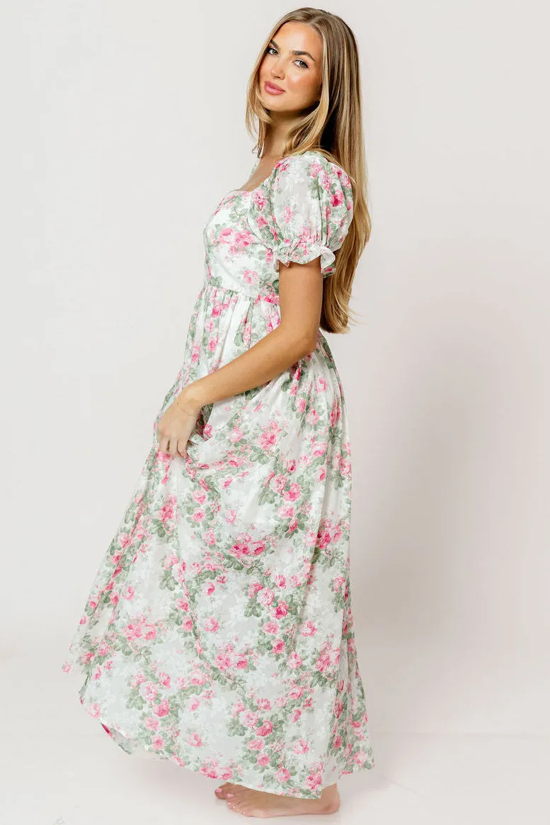 Raelynn Floral Maxi Dress in Cream/Dusty Rose sold by Worth Collective product image thumbnail 4