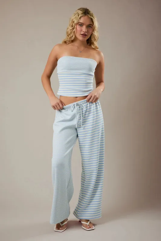 Amanda Set in Light Blue Stripe made by Le Lis