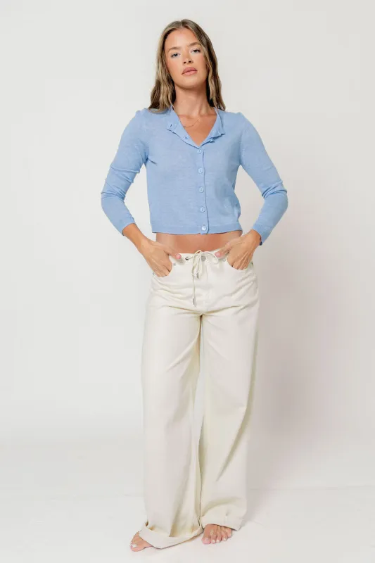 Gianna Knit Top in Light Blue made by Olivaceous