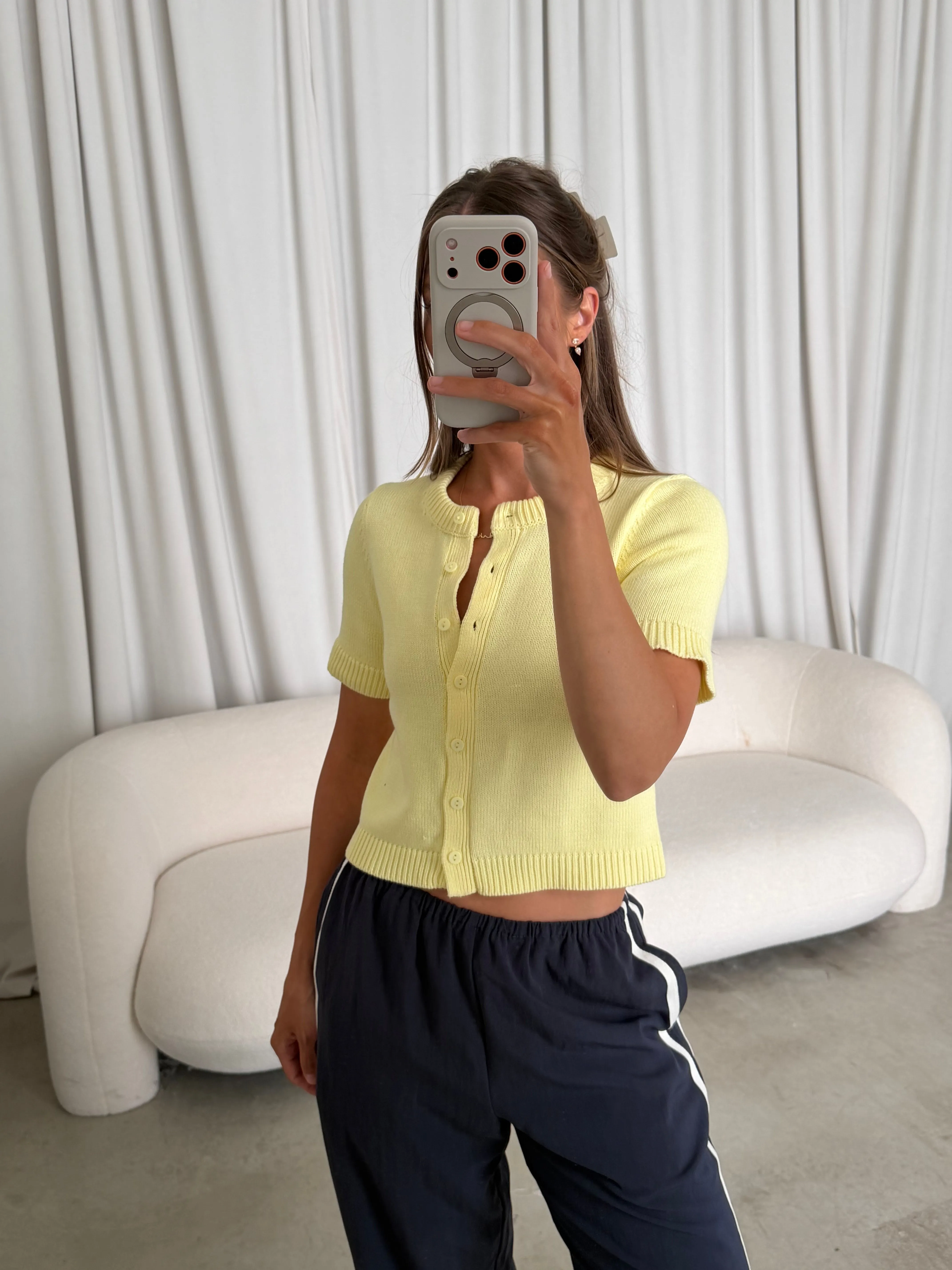 Payton Short Sleeve Knit Top in Butter sold by Worth Collective product image thumbnail 5