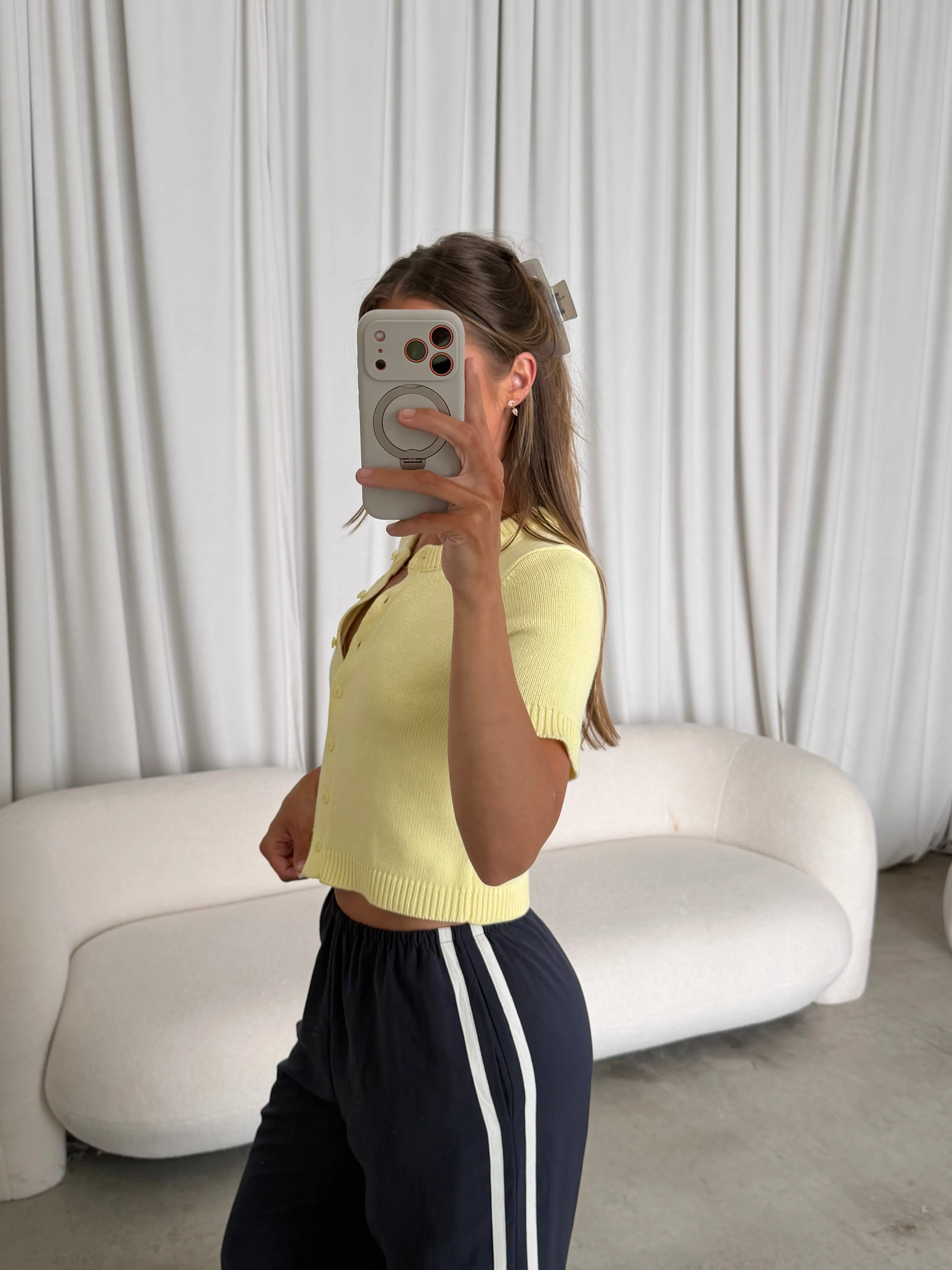 Payton Short Sleeve Knit Top in Butter sold by Worth Collective product image thumbnail 3