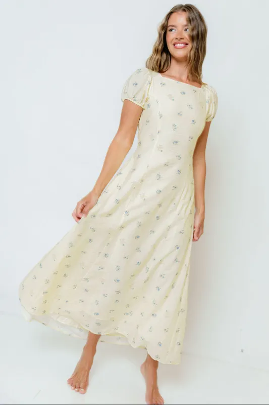 Kameron Midi Dress in Banana made by Klesis