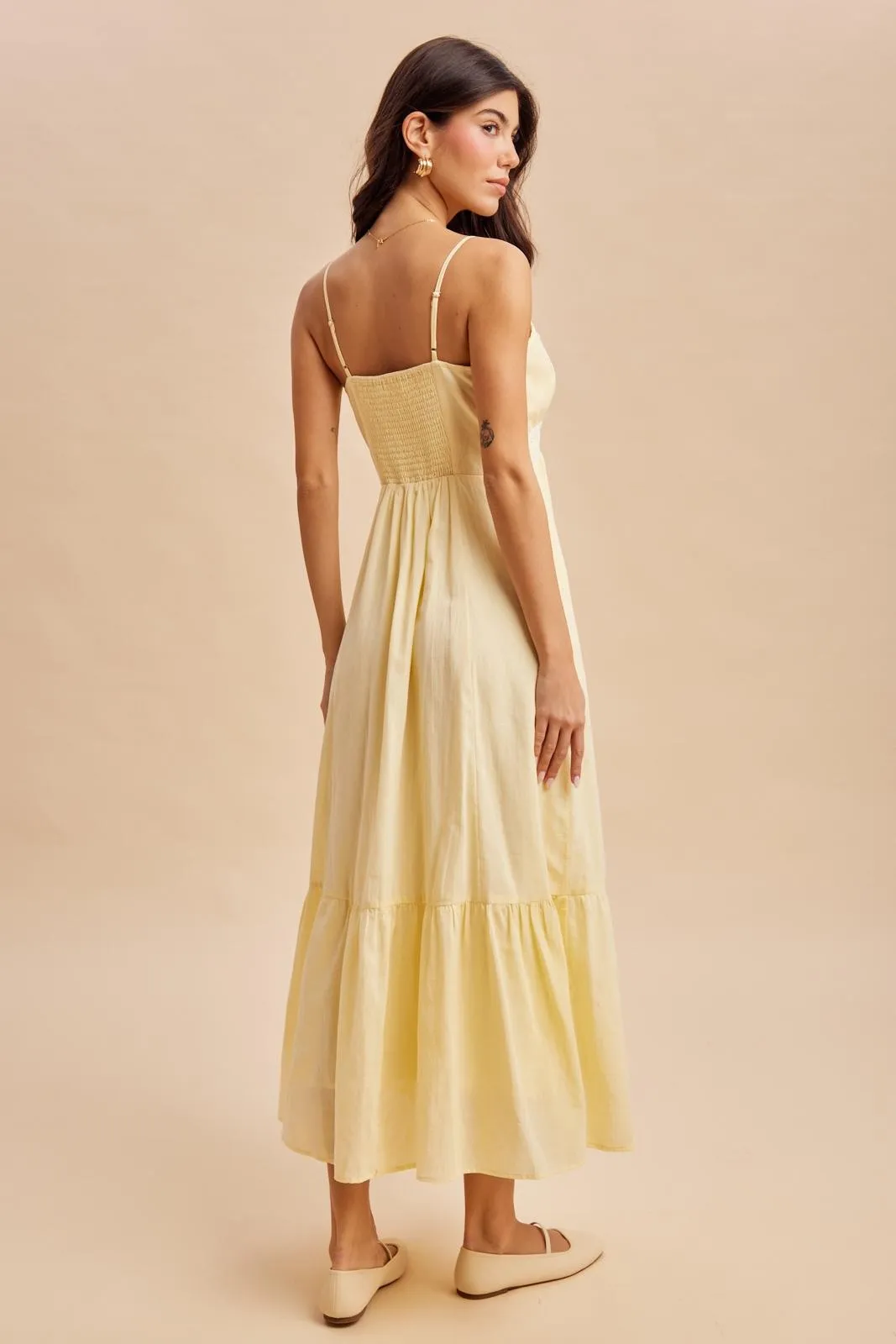 Faye Lace Detail Maxi Dress in Lemon Water sold by Worth Collective product image thumbnail 2